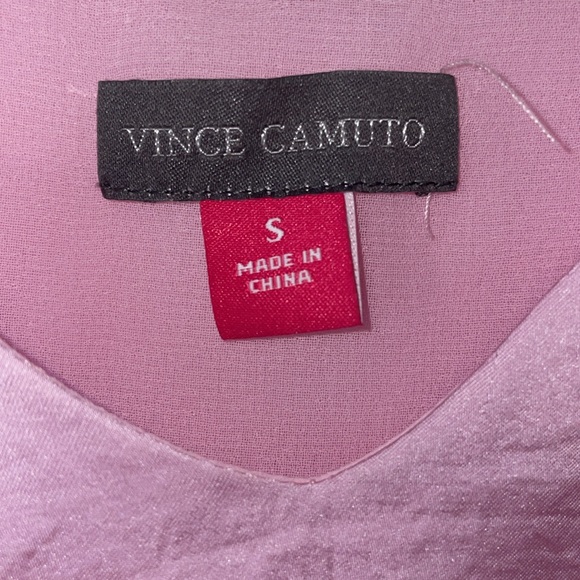 •VINCE CUMATO•PINK "SILK FEEL" FLOWY TANK TOP W/CINCHED SHOULDER STRAPS SMALL - Picture 5 of 8